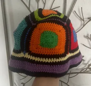Multi color crochet hat Multiple thumbnail 1