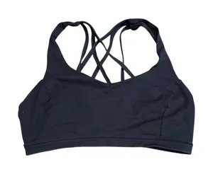 Lululemon Free To Be Serene Bra Sz 10 Black Strappy Workout Yoga Gym Athletic‎ thumbnail 1