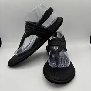 Sanuk Sandals Womens 9Yoga Flat Thong Slingback Black/grayFabric Casual‎ Comfort thumbnail 5