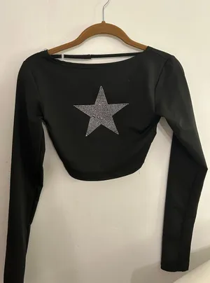 Edikted Rhinestone Crop Top thumbnail 1