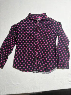 DKNY Women's Black and Pink Polka Dot Pajama Set Size Small thumbnail 2