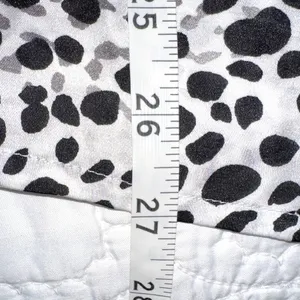 White House Black Market Womens Size XL Black White Leopard Print Ruffle Blouse thumbnail 6