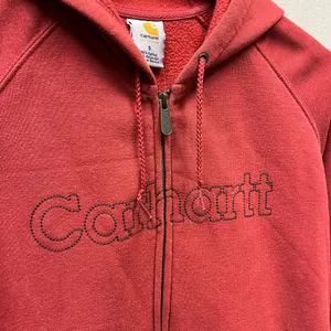 Carhartt Women's Muted Red Embroidered Logo Full Zip Hoodie Jacket Small S thumbnail 2