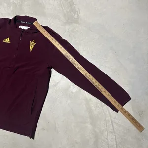 Sun Devils 1/4 Zip Jacket Men's SZ S Red Light Adidas Arizona State NCAA Team thumbnail 6