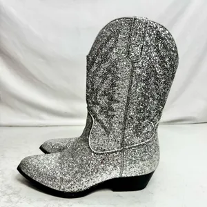 Portland Boot Co. Silver Sequin Cowgirl Cowboy Boots Size 6 thumbnail 3