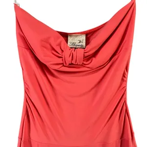 Rhapsody Y2K‎ Strapless Bow Front Mini Dress M Coral Pink Sleeveless Coquette thumbnail 5