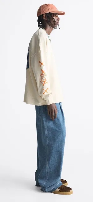 Beige Multi Yin Yang Oversized Sweatshirt 0722/415/710 $69.90 EUC 1X thumbnail 9
