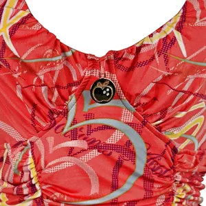 Apple Bottoms Orange Ruched Form Fitting Body Con Mini Dress Y2K Colorful Club thumbnail 4