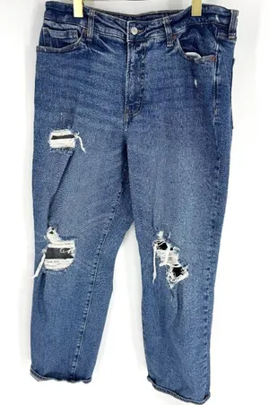Old Navy O.G. Loose High Rise Distressed Jeans Size 14‎ thumbnail 1