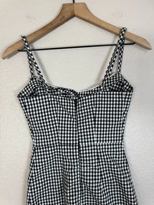 Urban Outfitters UO Black White Gingham Sleeveless Mini Dress size Medium $59 thumbnail 7