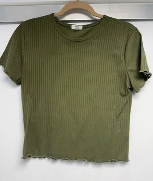 Olive Ribbed Short thumbnail 1