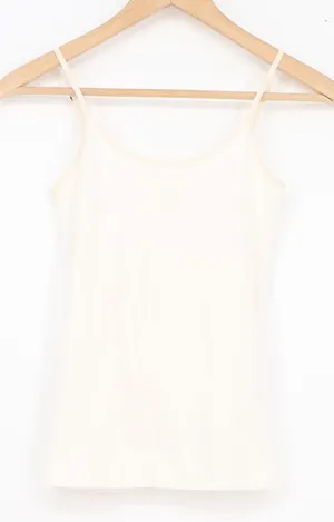 Hollister Womens Cream Cotton Blend Adjustable Strap Camisole Tank Top Small thumbnail 1