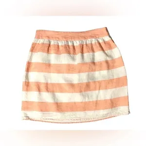 Vineyard Vines Ventura Coral Striped 100% Linen Skirt thumbnail 4