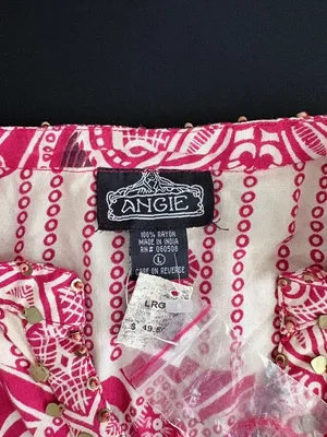 Angie Pink and Cream Printed V Neck Dress thumbnail 5