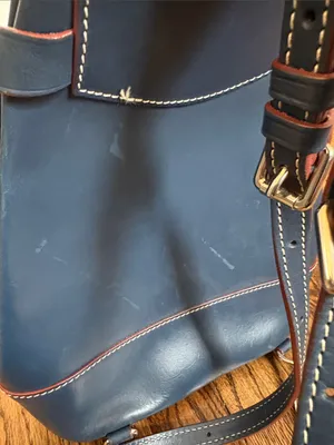 Dooney & Bourke Navy Leather Alto Pyramid Sling Backpack With Coin Purse Set thumbnail 5