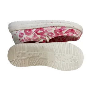 Hey Dude Wendy Cottage Crochet Shoes Women 12 Pink Lips Hearts Slip On Loafers thumbnail 6