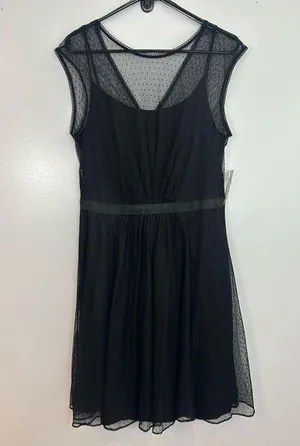NWT Maggy London Black Mesh Illusion Sleeveless Dress Size 14 thumbnail 1
