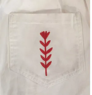 White Embroidered Ankle Pants Size L thumbnail 8