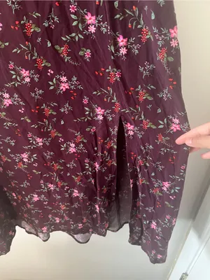 Old Navy Purple Puff Sleeve Floral Maxi Dress XL Cottagecore Romantic Feminine thumbnail 3