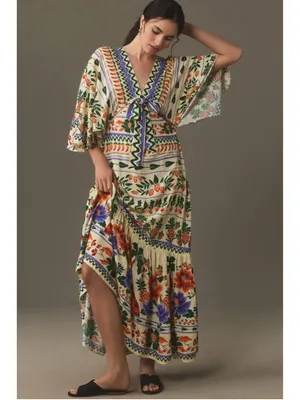 Farm Rio V-Neck Kaftan Maxi Dress Size S NWT thumbnail 4