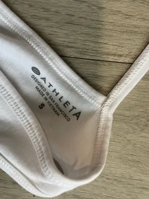 Athleta White Racerback Tank - Stretch Cotton Blend thumbnail 2
