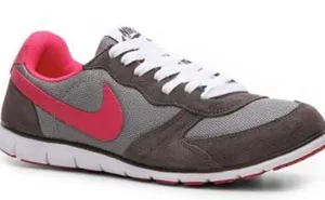 NIKE Eclipse Women's Sneakers Gray Nubuck Lace Up Lightweight Pink Trim 8.5 thumbnail 1
