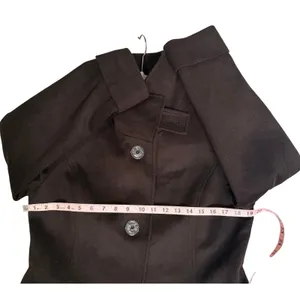 Kristen Blake Single Breasted Fine Australian Wool Button Pea Coat Brown S 6 thumbnail 15
