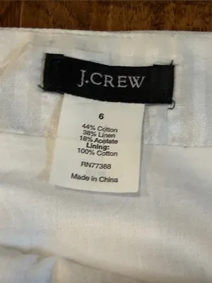 J. Crew White and Gold metallic striped skirt size 6 thumbnail 3