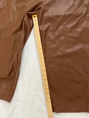 Marc New York Brown Faux Leather High-Rise Cropped Pants With Belt Size 16 NWT thumbnail 4