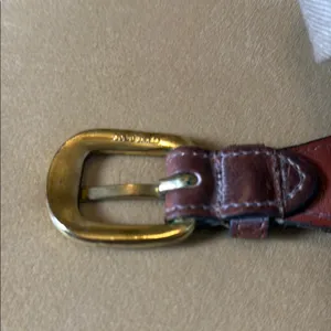 Brown and Tan Two-Tone Belt with Leather Trim thumbnail 2