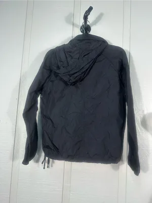 Old Navy Black 1/4 Zip Pullover Rain Jacket Size Medium EUC thumbnail 6