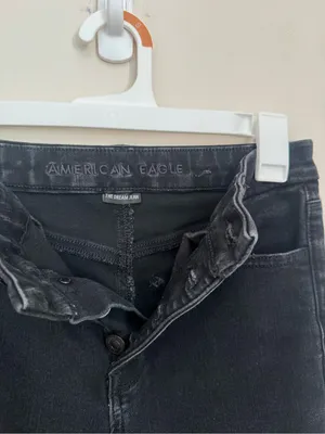 American Eagle Dream Jean Curvy High Rise Jegging Crop Black Size 6 Button Fly thumbnail 6