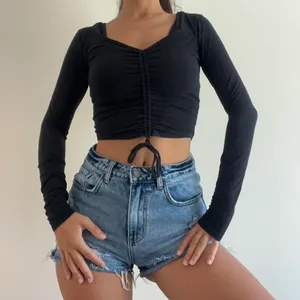 Hollister Black Basic Long Sleeve Crop Top thumbnail 1