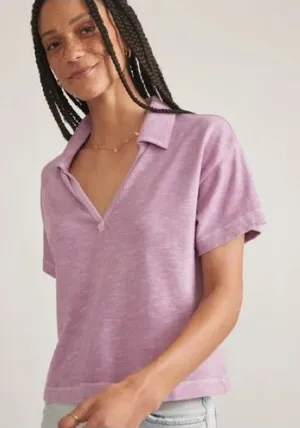 Marine Layer Vintage Slub Polo Tee Lavender Mist Medium thumbnail 1
