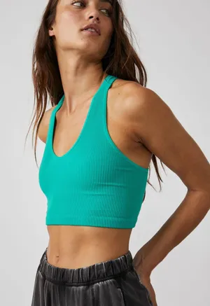 Free People Movement Tank Top Teal Green Blue thumbnail 1