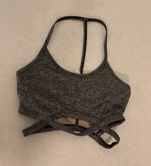 Free People Movement Sports Bra XS Xtra Small Charcoal Grey Cut Outs Polyester thumbnail 1