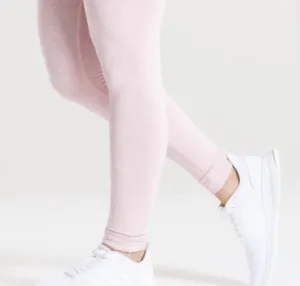 Vintage Carushka Bodywear Pastel Pink Low-Mid Rise Tights/ Leggings Cuffed thumbnail 5