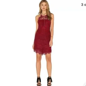 Free People She's Got It‎ Burgundy Lace Mini Dress Size XS thumbnail 6