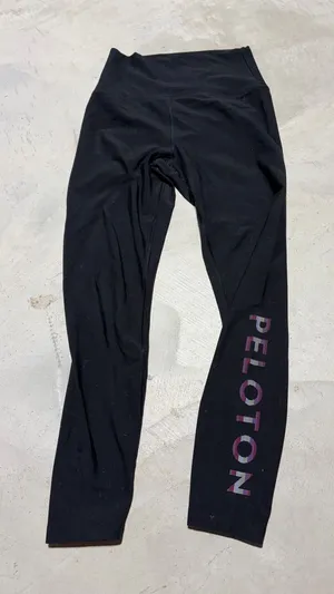 Peloton Black Performance Leggings with Logo small thumbnail 1