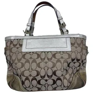 Coach Shoulder Bag Medium Msrp Beige Brown Jacquar thumbnail 1