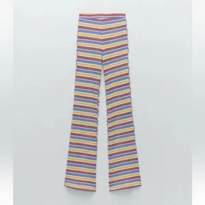NWT Zara Rib Texture‎ Striped Pull On Flare Pants in Multi Size Medium thumbnail 13
