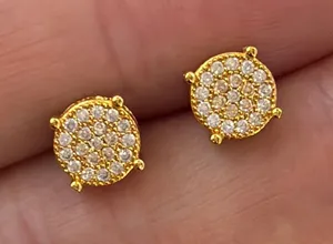 6mm Small CZ Stud Earrings for Men Women Streetwear Punk Hip Hop Unisex Earrings thumbnail 1