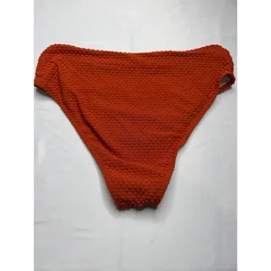Zaful Burnt Orange Popcorn Textured High Waisted Bikini Set ScallopTrim Womens M thumbnail 5