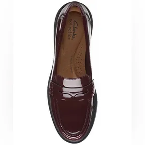 Clarks Westlynn Ayla Round-Toe Penny Loafers in Burgundy, Size 7, NEW thumbnail 6