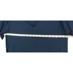 Madewell Easy Mini Dress Womens M Blue Ruffle Sleeves V Neck Preppy‎ SMALL FLAW thumbnail 7