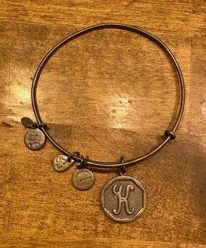 Alex and Ani Bracelet Initial "K" Rafaelian Expandable Wire Bangle thumbnail 1