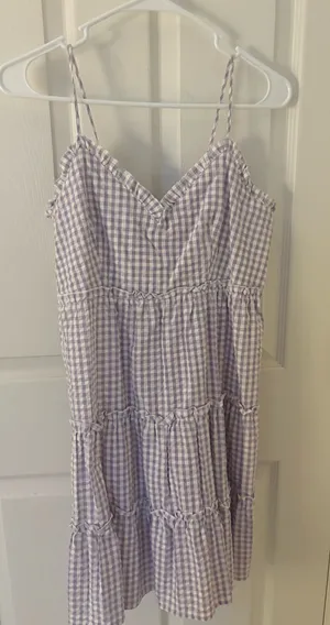 Purple and White gingham dress thumbnail 1