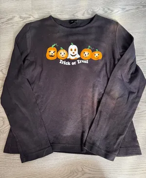 Holiday Editions Halloween Trick or Treat Pumpkins Ghost Long Sleeve Shirt Med thumbnail 1
