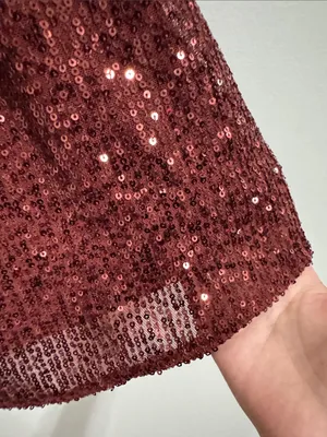 Torrid Burgundy Sequin Short Sleeve Going out Top Ruched Sleeves Keyhole Back 1X thumbnail 7