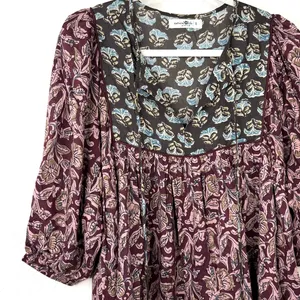 Natural Life Dara Floral Boho Bohemian Tunic Peasant Flowy Babydoll Mini Dress thumbnail 3